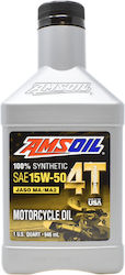 Amsoil Synthetic Motorcycle Oil for Four-Stroke Engines 15W-50 946ml