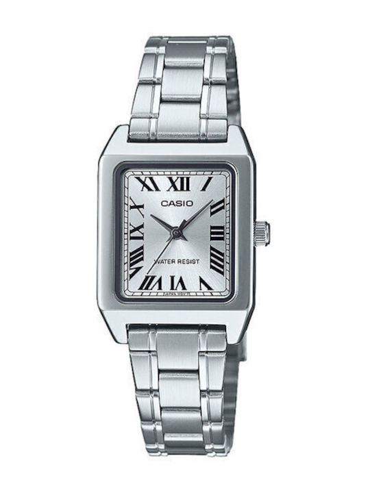Casio Γυναικείο Ρολόι 22mm Μπαταρίας με Ασημί Μεταλλικό Μπρασελέ