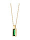 Oxzen Necklace from Gold Plated Steel with Zircon