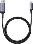 Baseus Împletit USB 2.0 Cablu USB-C bărbătesc - DisplayPort de sex masculin Negru 1.5m (B0063370D111-00)