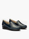 Leder Damen Mokassins in Blau Farbe