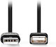 Nedis USB 2.0 Kabel USB-A-Stecker - USB-A-Buchse Schwarz 1m CCGL60010BK10