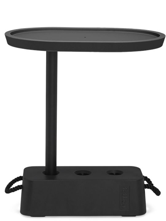 Brick Auxiliary Outdoor Free Standing Table with Polypropylene Surface and Metal Frame Anthracite 56x39x63.5cm