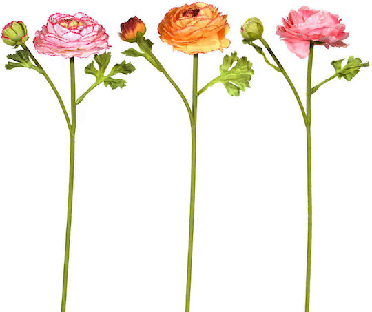 Decorative Artificial Flower Buttercup 3 Colors 37cm 24pcs Fylliana