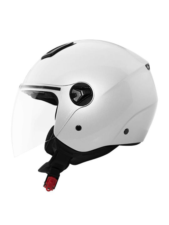 D-JET White Metallic Κράνος Μηχανής Jet ECE 22.05 1100gr