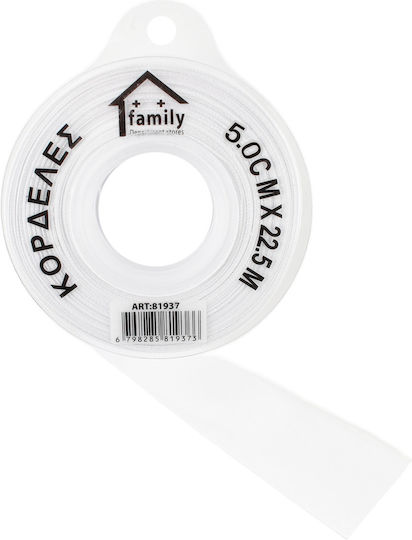 Cosmofan Satin,σατεν Band Monochrom Weiß mit Breite 50mm