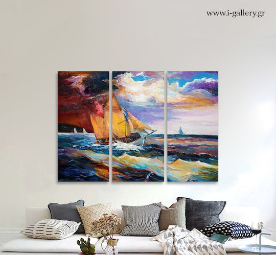 I-gallery Τρίπτυχος Πίνακας σε Καμβά 40x60cm