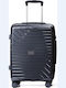 Nautica Large Hard Travel Suitcase Black with 4 Wheels Height 75cm