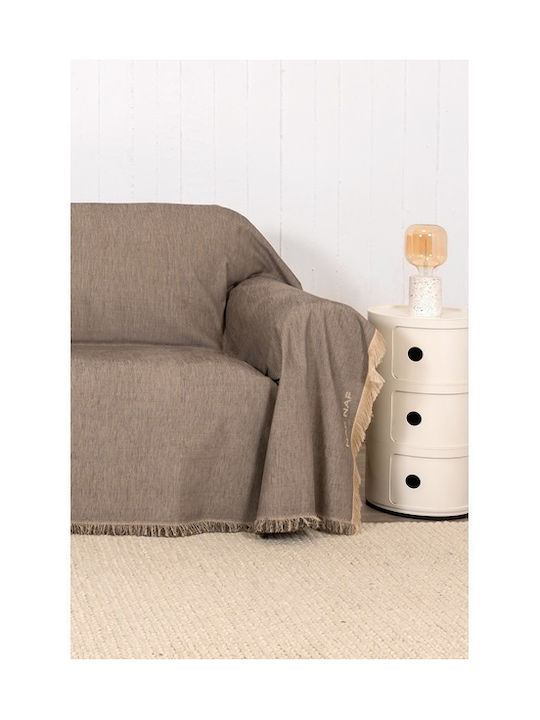 Naf Naf Highline Ριχτάρι Τριθέσιου Καναπέ Chenille 180x300εκ. Brown-Grey