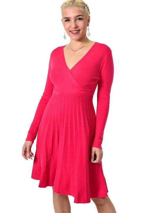 Potre Mini Dress Wrap Fuchsia