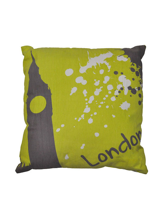 Inart Възглавница за диван London Зелена 45x45см