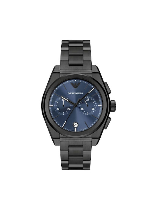 Emporio Armani Uhr Chronograph Batterie mit Gray Metallarmband