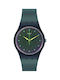 Swatch Watch Battery with Green Rubber Strap