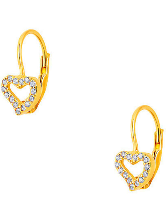 JewelStories "cutie Gold Plated Kids Earrings Pendants Hearts made of Silver