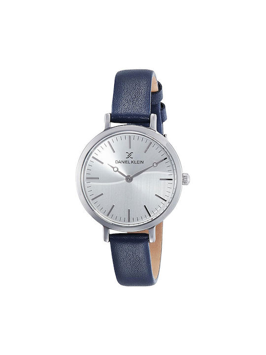 Daniel Klein Watch with Navy Blue Leather Strap