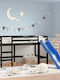 Παιδικό Κρεβάτι Κουκέτα Μονό Μαύρο για Στρώμα 80x200cm