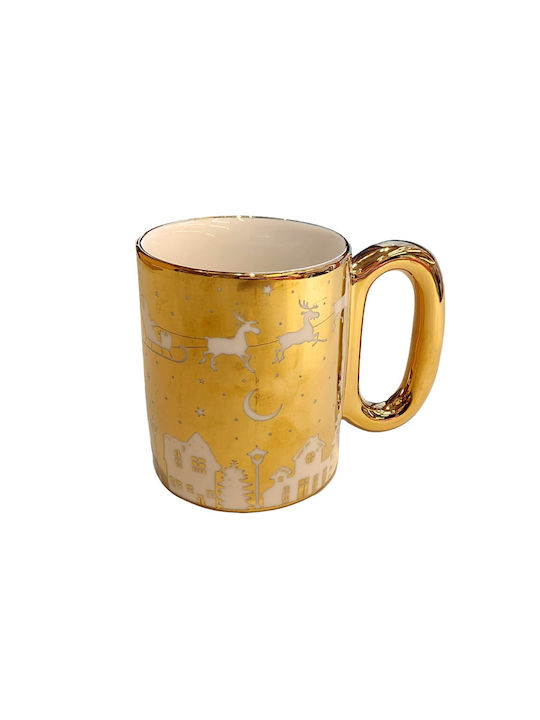 Tasse Keramik Gold 350ml 1Stück