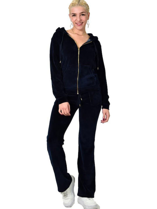 Jogginganzug Samt Dark Blue