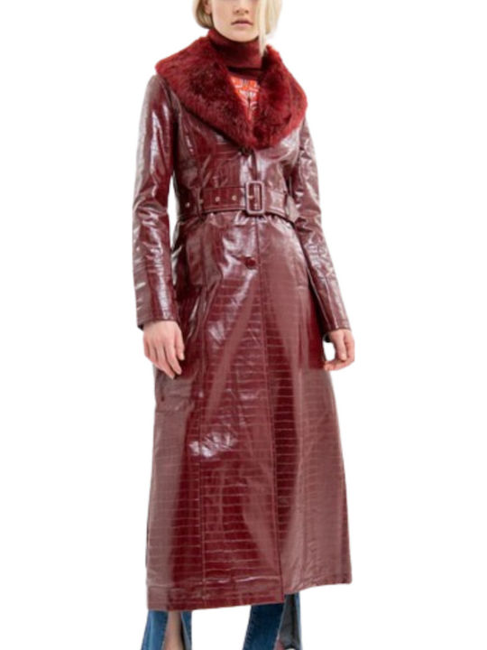 Femeie Dark Red Palton