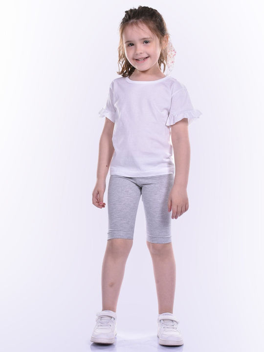 Action Sportswear Παιδικό Σετ με Κολάν Καλοκαιρινό 2τμχ Λευκό