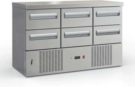Inox Dobros Edelstahl Kühltisch mit Schublade und Kühlaggregat L135xB60xH87cm