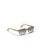 Moscot Sunglasses with Brown Plastic Frame and Blue Gradient Lens GATKES BLONDE