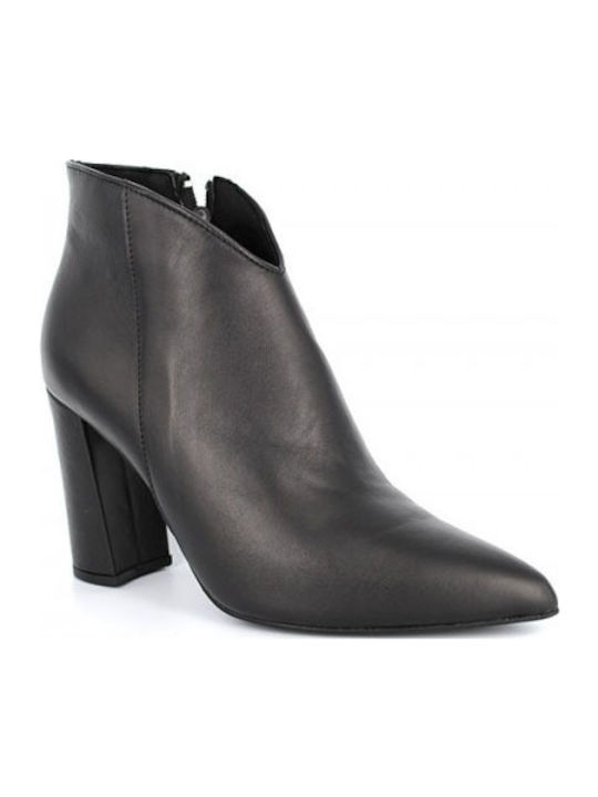 Leder Stiefeletten Damen Schwarz