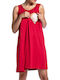 Sleeveless Maternity Dress red