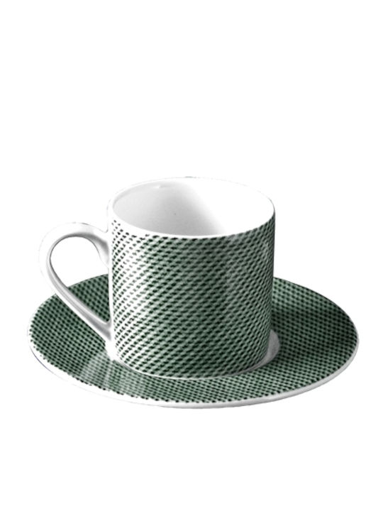 Van Kottler Set of Cups Coffee Porcelain Green 6pcs