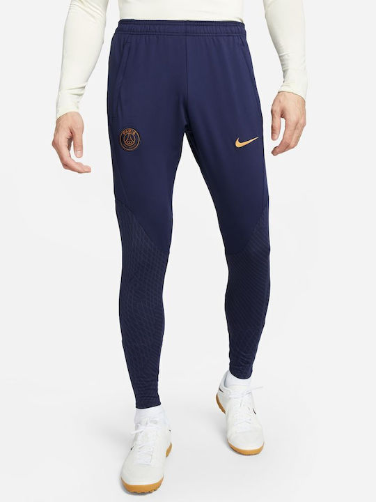 Paris Saint-germain Strike Ποδοσφαιρικό Παντελόνι Φόρμας Dri-Fit με Λάστιχο Μπλε