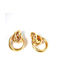 Earrings Gold Plated with Double Circles