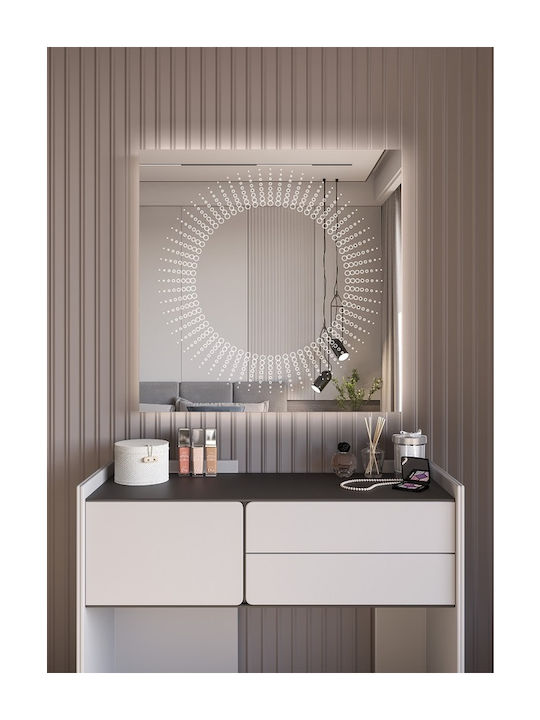 Handmade Illuminated (Warm Light) LED Bathroom Mirror GlamMirrors Square 90cm*90cm*4cm / GM13s-W-90*90