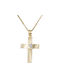 Damen Gold Kreuz 14K mit Kette