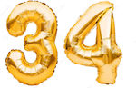 Set of 2 Balloons Gold Numbers 100cm