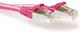 Intronics S/FTP Cat.6a (Gigabit) Καλώδιο Δικτύου Ethernet 1m Ροζ