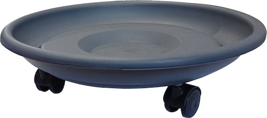 Sic Plast Plate Pot Plastic Anthracite Wheeled 48x48cm 10161248906