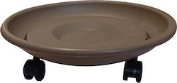 Sic Plast 10161525901 Round Plate Pot Wheeled Moca 25x25cm