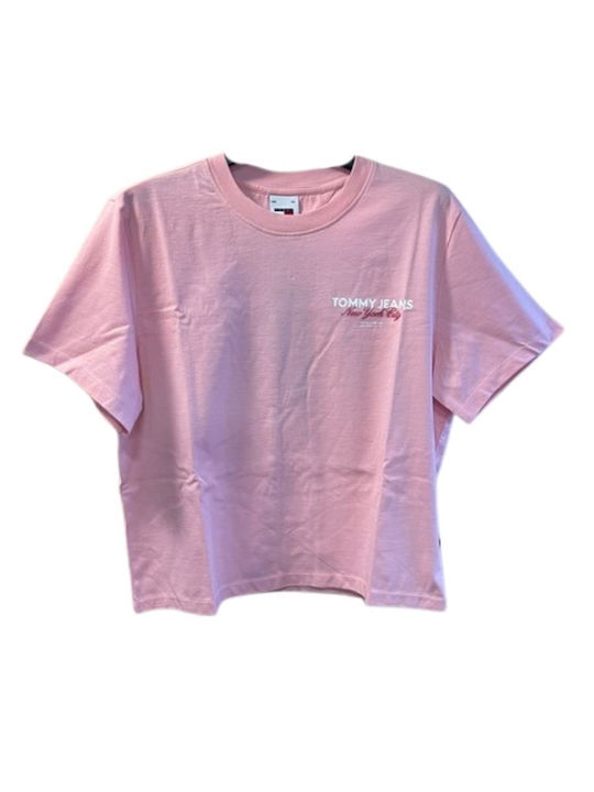 Tommy Hilfiger Women's Blouse Cotton Short Sleeve Pink