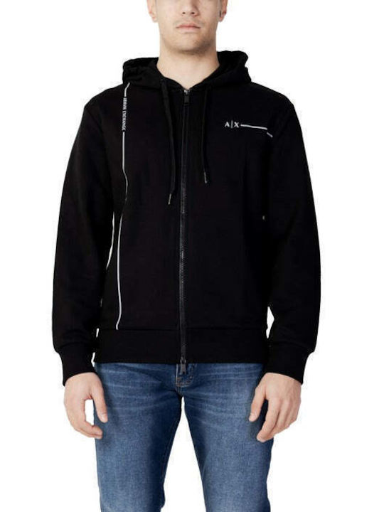 Armani Exchange Herren Sweatshirt Jacke mit Kapuze Schwarz