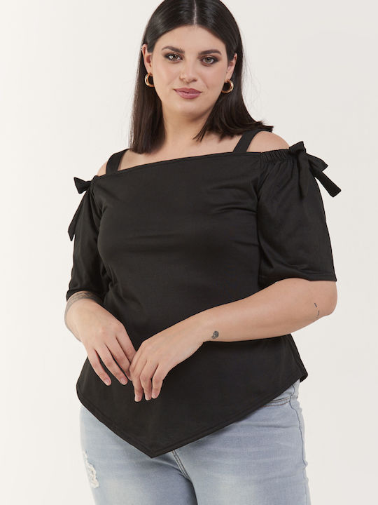 Comfort Women's Blouse with 3/4 Sleeve Black