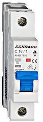 Schrack Automatic Circuit Breaker 16A Single Pole AC