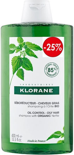 Klorane Ortie Nettle Oil Control Σαμπουάν Όγκου για Λιπαρά Μαλλιά 400ml