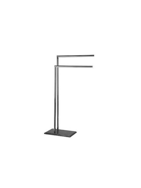 Andrea House Double Wall-Mounted Bathroom Freestanding Towel Rack ​81.5x81.5cm Silver
