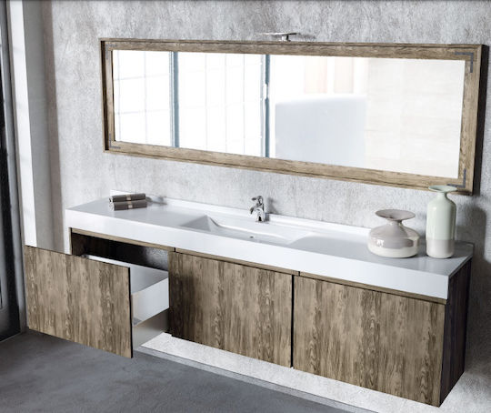 Sanitec Xenia Waschtisch mit Waschbecken & Spiegel Beige