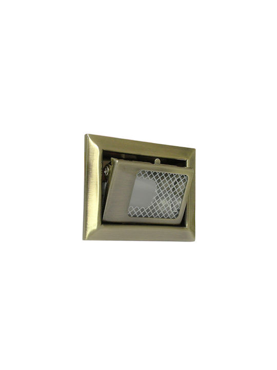 Adeleq Rectangle Metallic Recessed Spot with Socket G4 Bronze