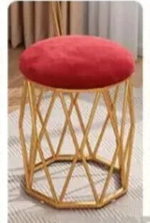 Hocker Für das Wohnzimmer Metall Rot 44x44x36cm