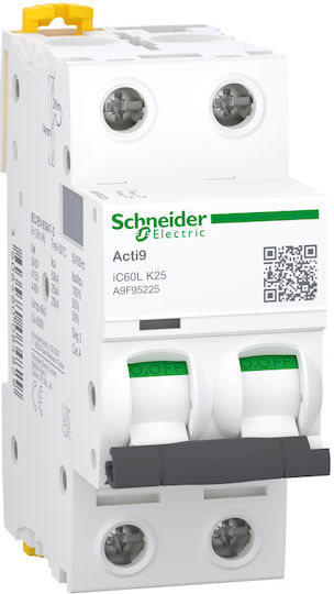 Schneider Electric Automatischer Schutzschalter 25A Zweipolig AC A9F95225
