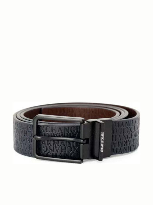 Armani Exchange Herren Gürtel Leder Schwarz