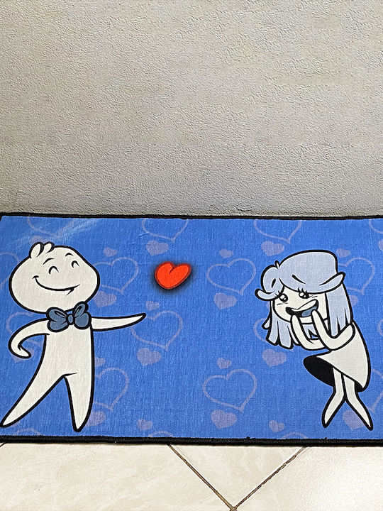 Entrance Mat Fall In Love Blue 40x60cm