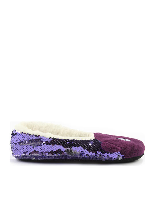Fshoes Geschlossene Damen Hausschuhe Lila